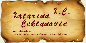 Katarina Čeklanović vizit kartica
